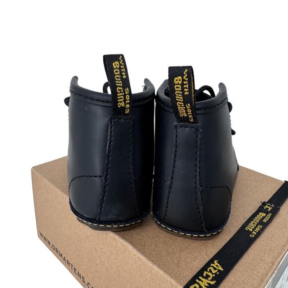 DR. Martens Nordstrom Crib Booties Baby Size 3 Black Auburn Leather Lace Up Boot - Picture 3 of 12